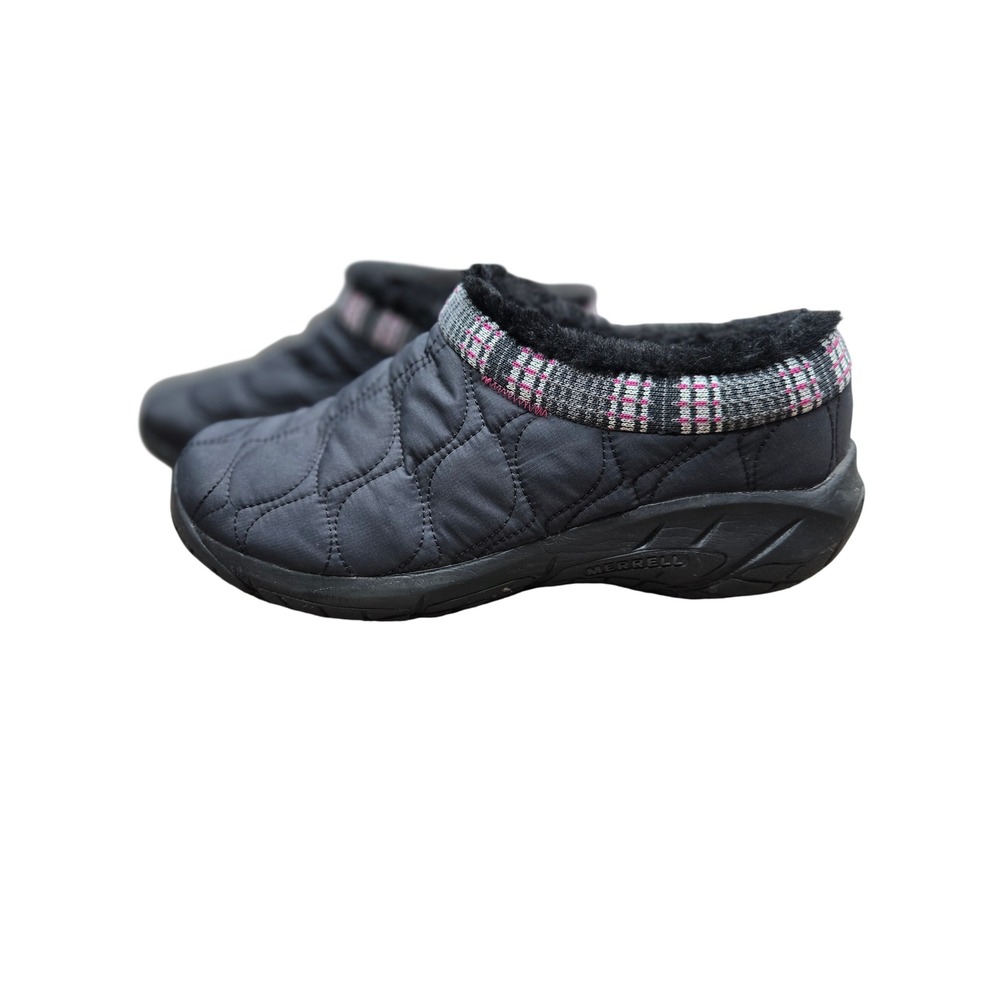Merrell‎ Encore Womens Black Quilted Faux Fur Lined Clogs Size 9W